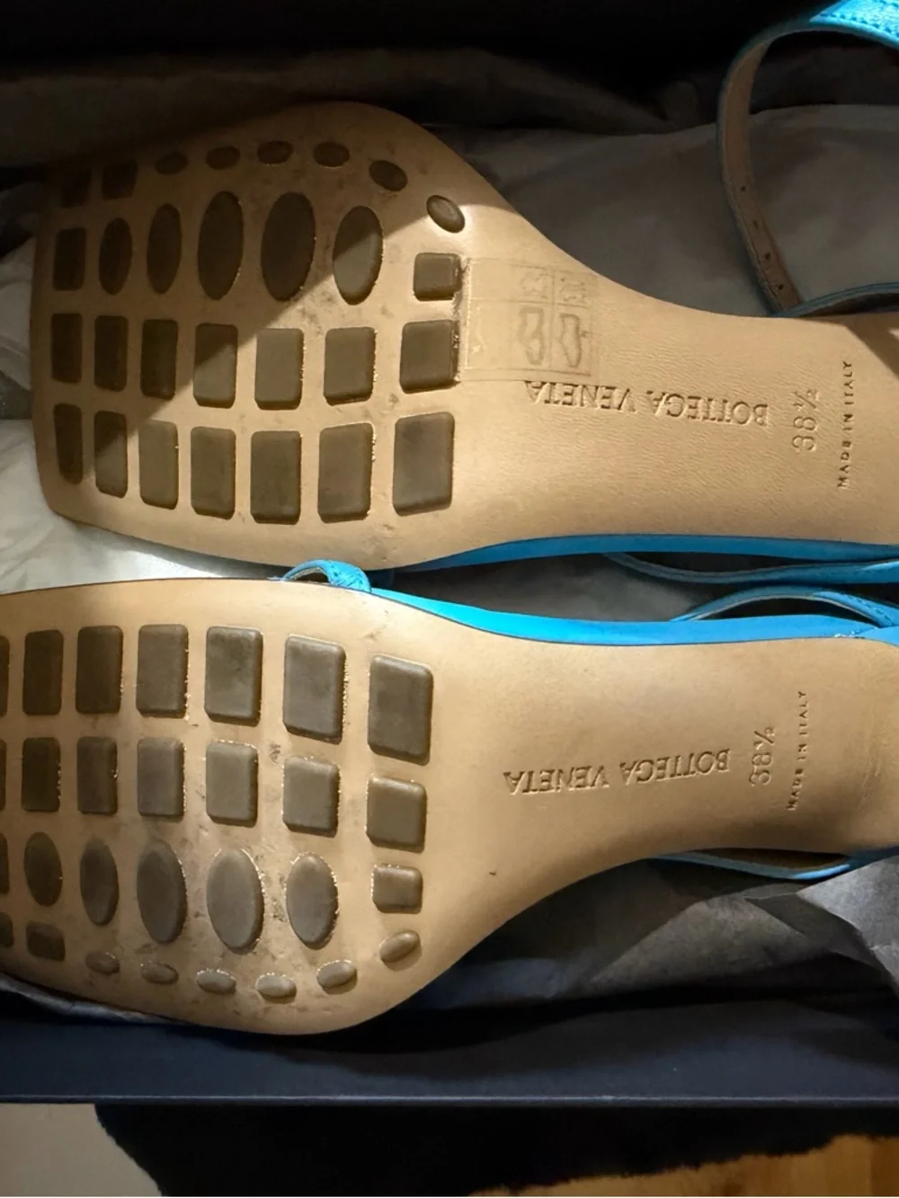 Bottega Veneta Turquoise and Tan Leather Sling - Picture 3 of 4